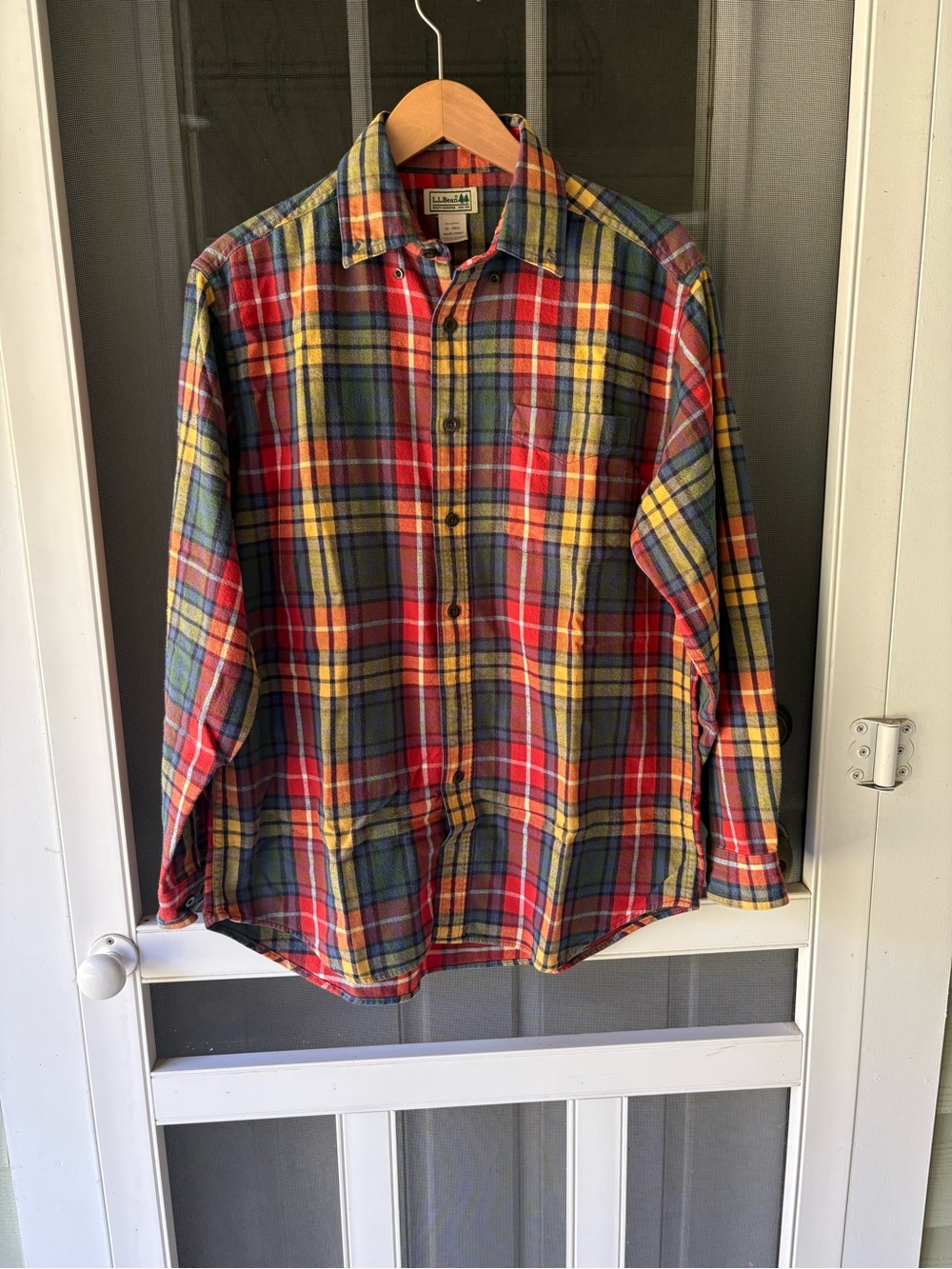 Vintage L.L. Bean Men’s Red Multicolor Plaid Flannel Shirt
